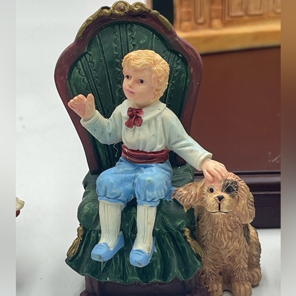 VTG 7pc Hand Painted Resin Night Before Christmas Victorian Family Dinner Scene - Picture 8 of 16